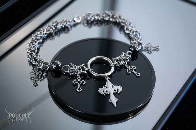Chain mail goth * Possessed Me* Choker stal nierdzewna