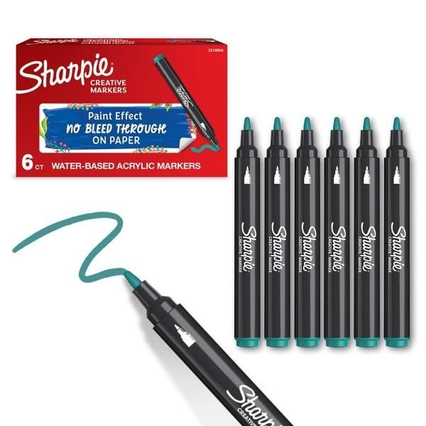 Sharpie Markery akrylowe zielone (6szt)