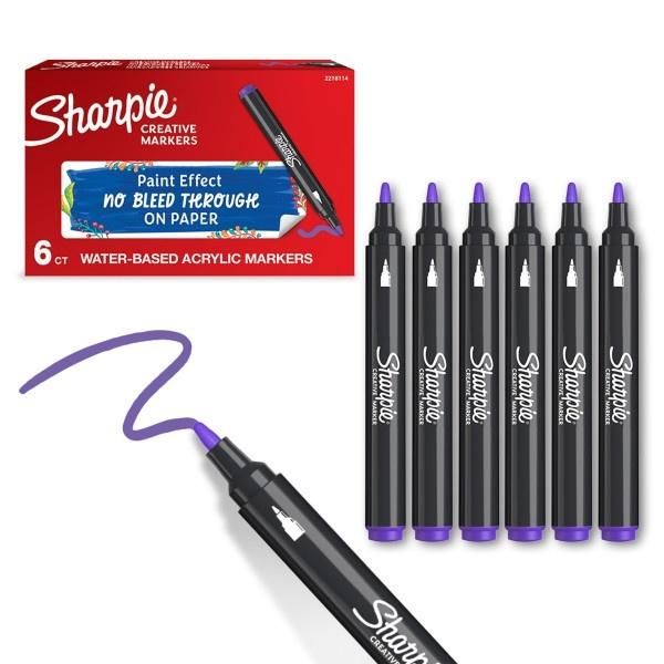 Sharpie Markery akrylowe fioletowe (6szt)
