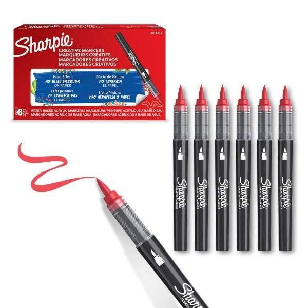 Sharpie Markery akrylowe czerwone (6szt)