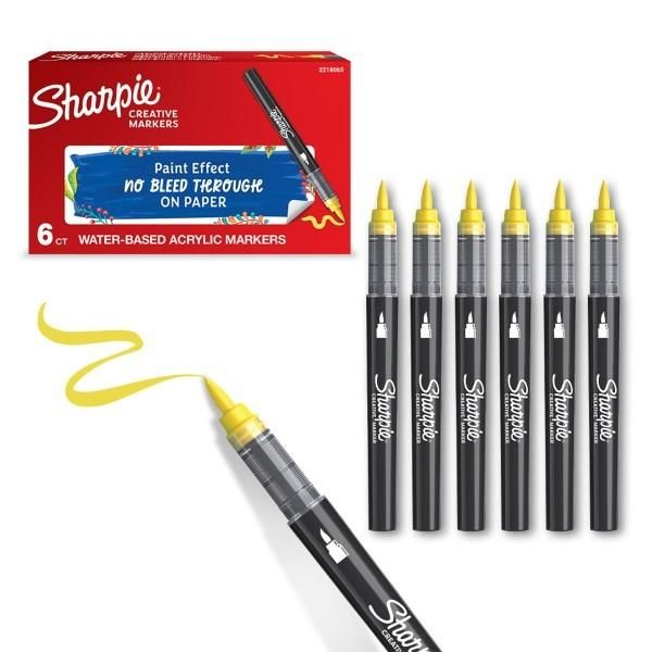 Sharpie Markery akrylowe żółte (6szt)