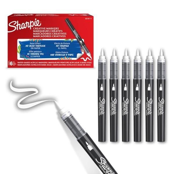 Sharpie Markery akrylowe białe (6szt)
