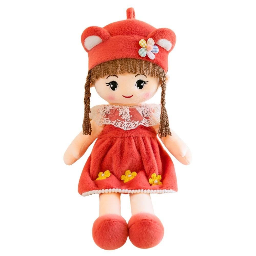 Lalka szmacianka pluszowa czerwona 45cm Leantoys