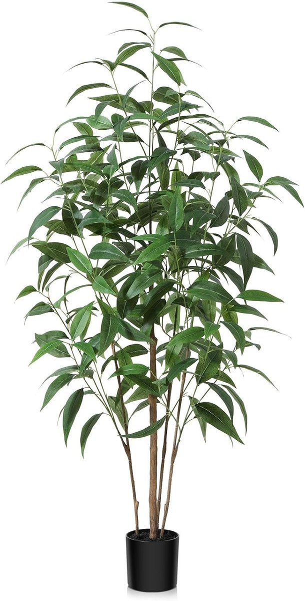 CROSOFMI Sztuczne Drzewo Eukaliptusowe Realistyczne 125 cm w Doniczce Realistyczne