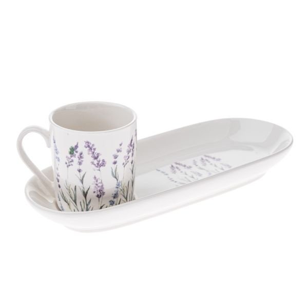 Filiżanka espresso spodek lawenda porcelana do kawy