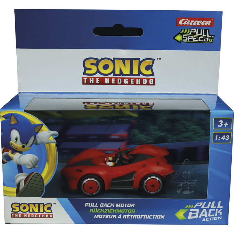 Sonic The Hedgehog Carrera - Czerwone Autko Pull-Back idealne dla dzieci 3+