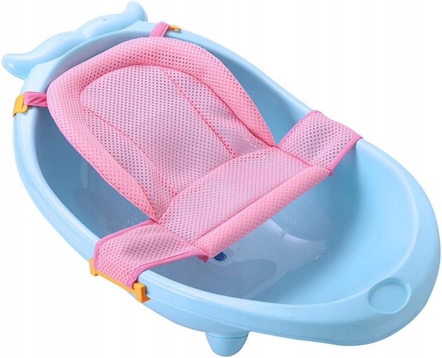 IBLUELOVER Mata do kąpieli dla niemowląt 3D siatka, regulowana, różowa