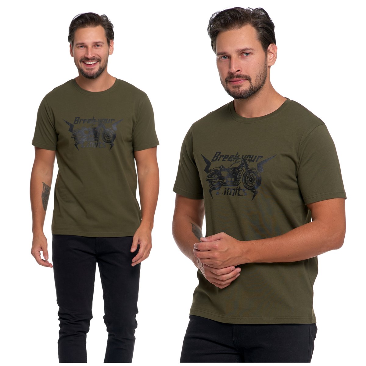 T-SHIRT MĘSKI Z KRÓTKIM RĘKAWEM GŁADKA KOSZULKA BAWEŁNIANA BLUZKA MORAJ L