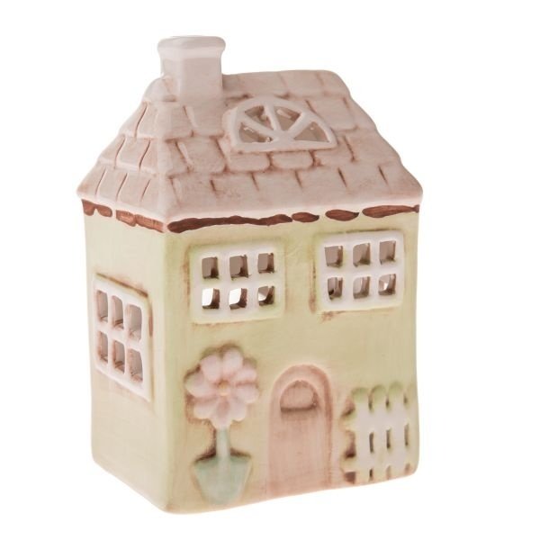 Świecznik domek ceramika prezent zielony ozdobny