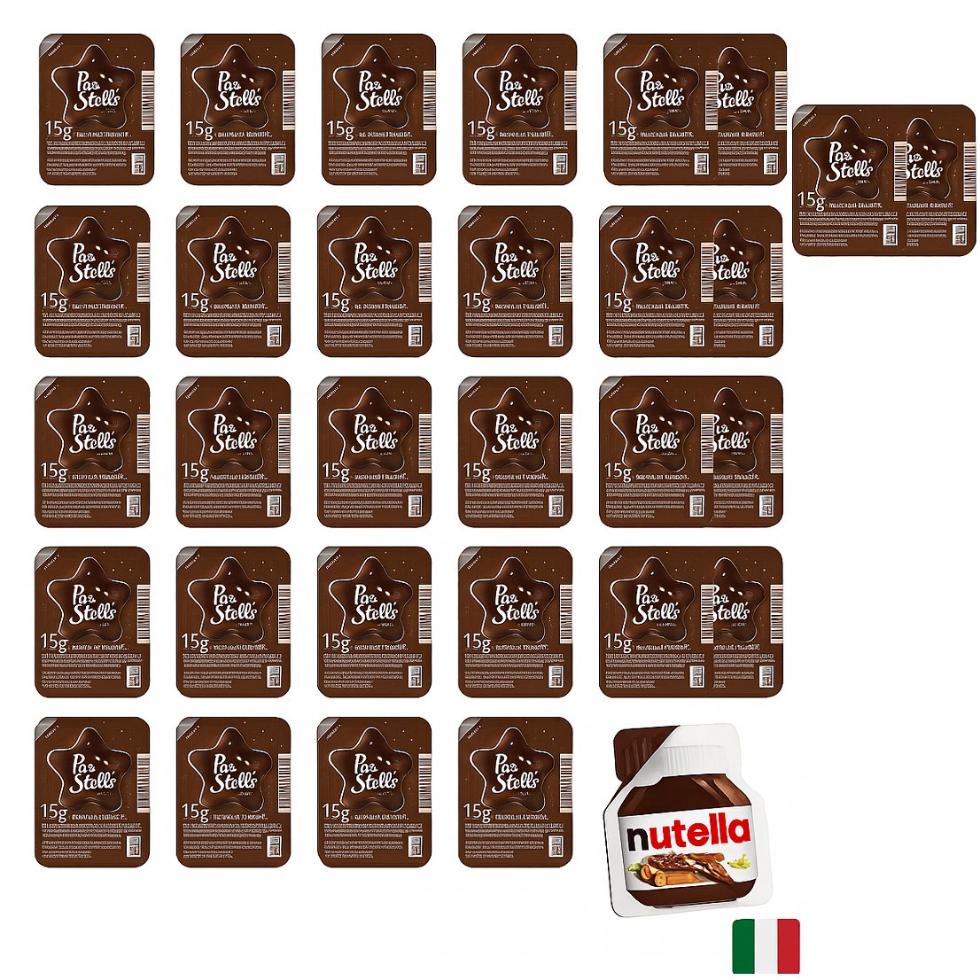 Krem kanapkowy monoporcja 15g x30 - Pan di Stelle + nutella 15 g