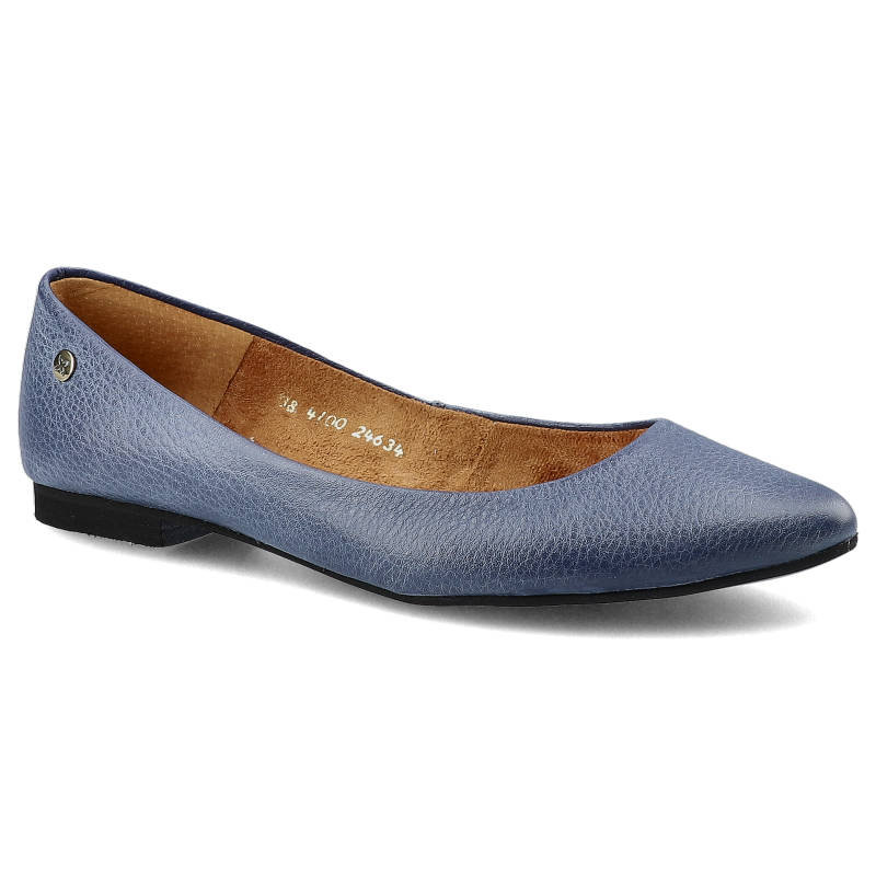 Maciejka, Baleriny, 04100-17/00-8 Granat Na Jeans, rozmiar 40