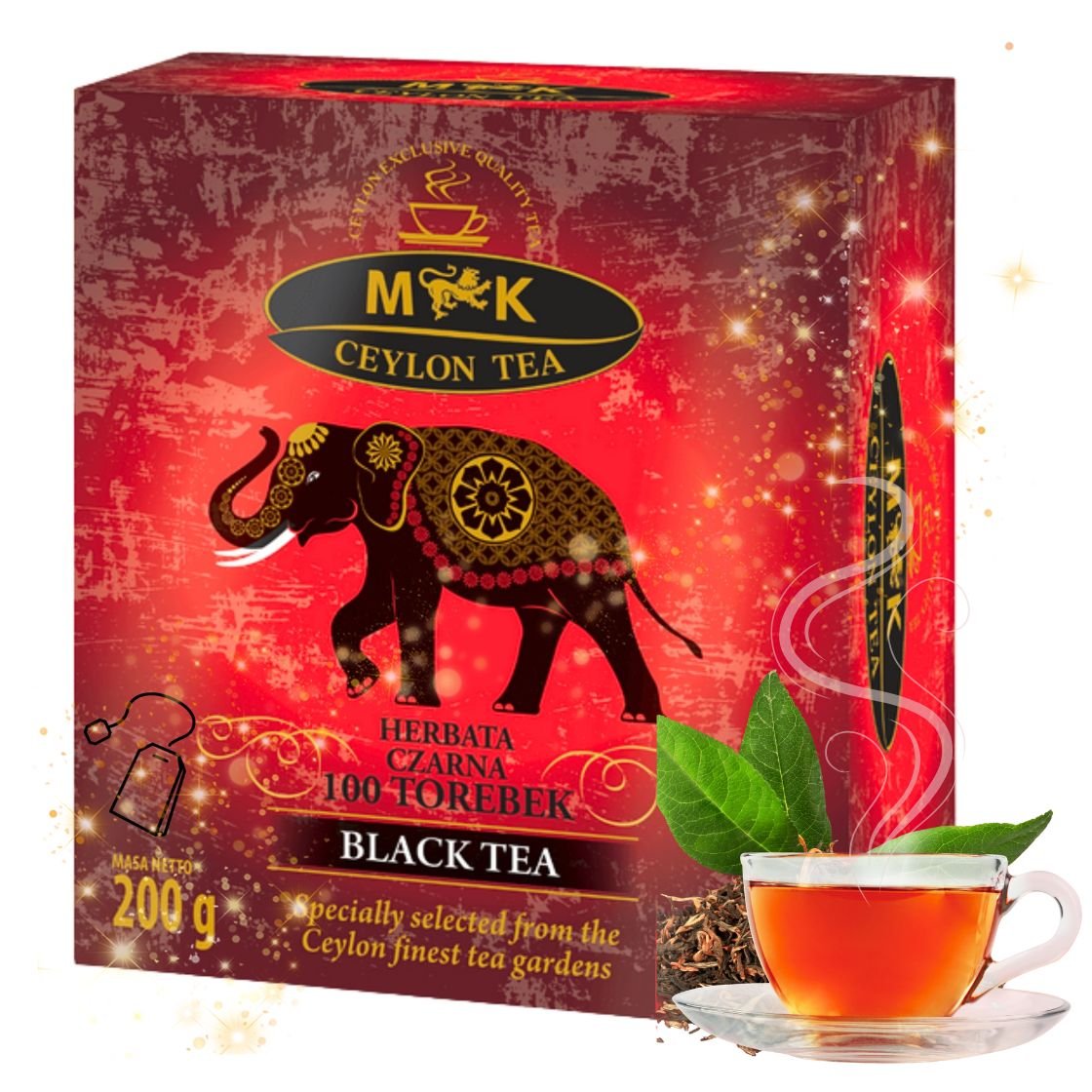 MK CEYLON TEA BLACK TEA HERBATA CZARNA 100 TOREBEK CZERWONA 200G