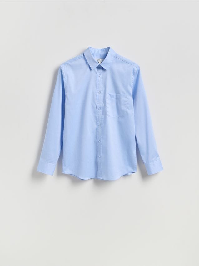 Reserved - Bawełniana koszula slim fit - jasnoniebieski