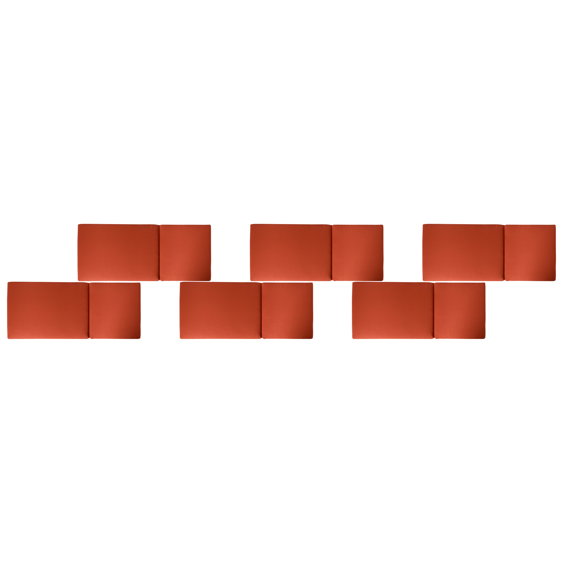 Blmeble Zestaw 6 poduszek na krzesła ogrodowe czerwony TOSCANA/JAVA/AMANTEA PREMIUM