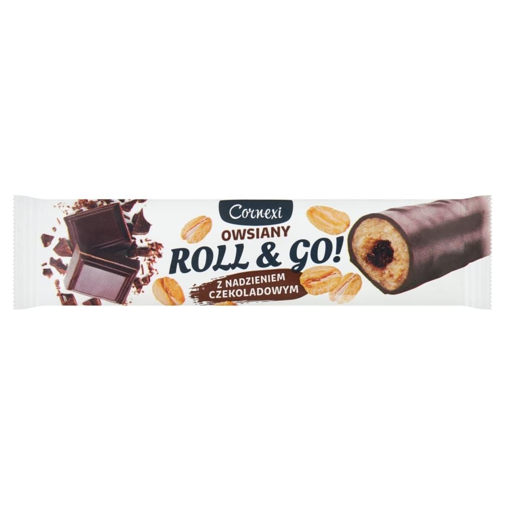 Cornexi Roll & Go! Baton owsiany z nadzieniem czekoladowym 30 g
