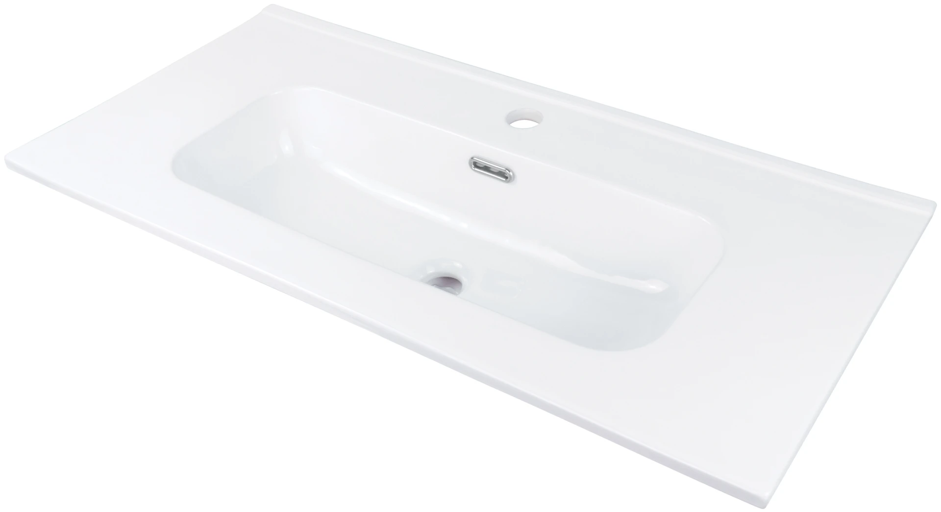 Umywalka wpuszczana Deante Tubo 38,5x80 cm prostokątna biały połysk CTU_6U8M