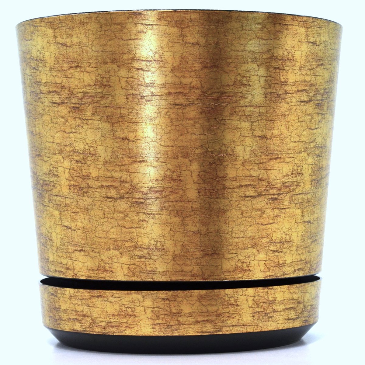 32 cm wzór ZŁOTO ANTYCZNE * Doniczka z podstawką * klasyczna * elegancka * rustykalna * z połyskiem * z drenażem * duża szeroka donica * starożytna