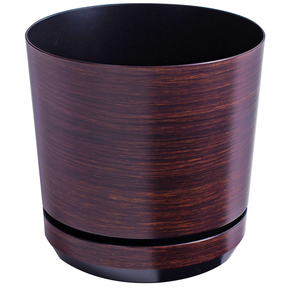 32 cm wzór DESKA * Doniczka z podstawką * z drenażem duża szeroka donica * efekt deski * imitacja drewna wenge panelu * drewniany deseń * klasyczna ..