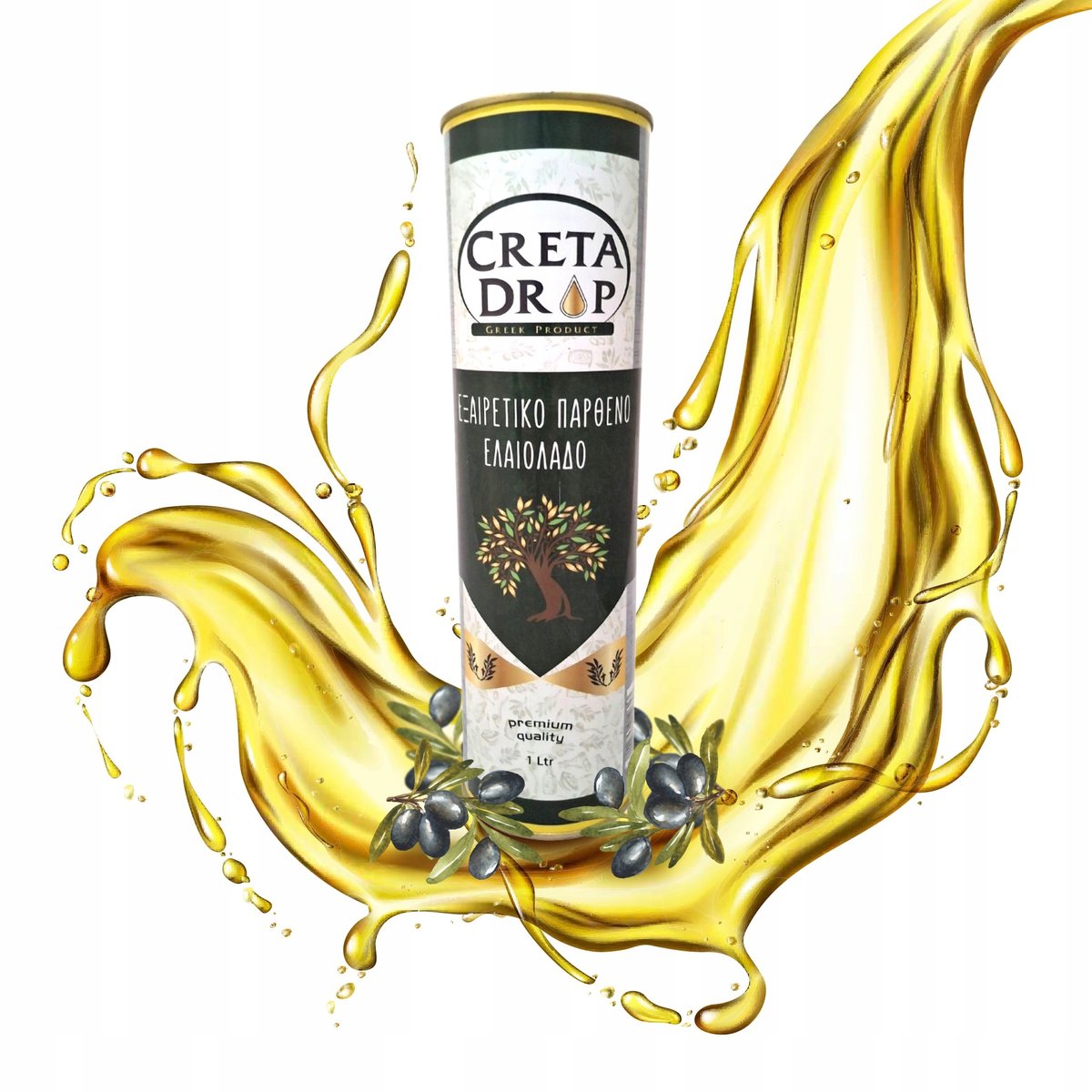 Greek Extra Virgin Olive Oil Creta Drop – 1L NEW HARVEST