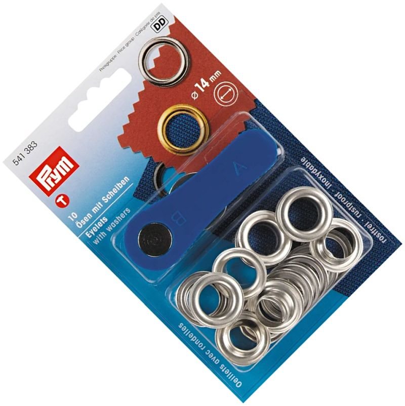 oczka do tkanin,jeansu fi 14mm srebrne PRYM 541383 .