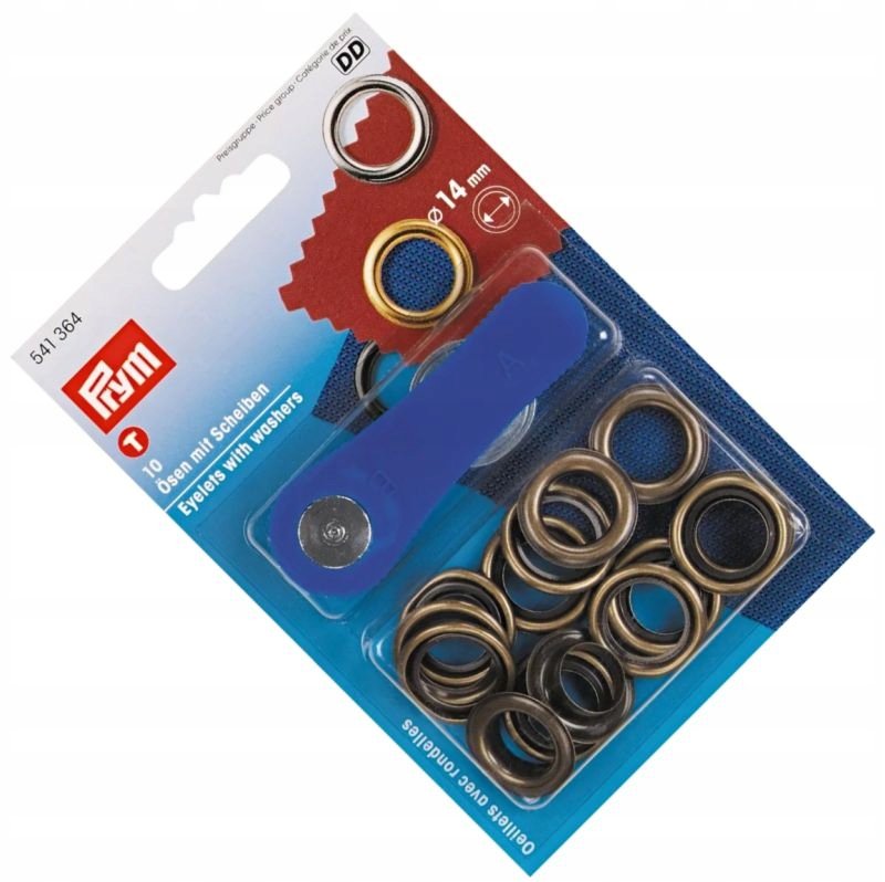 oczka do tkanin,jeansu fi 14mm stary mosiądz 10szt PRYM 541364 .