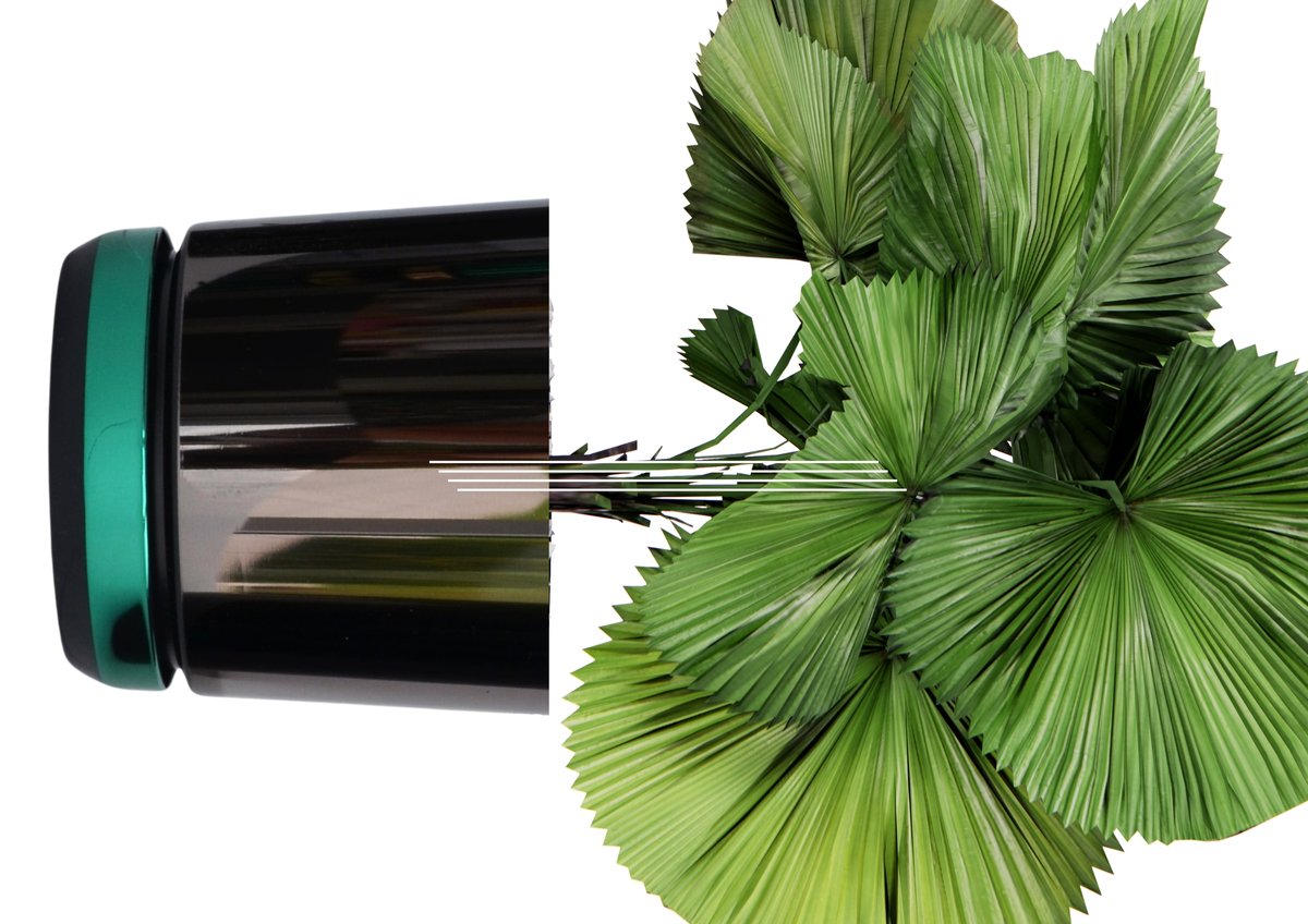 26 cm Doniczka DUO dwukolorowa CZARNA z podstawką ZIELONA * nowoczesna * styl glamour * efekt lustra black * wysoki lustrzany połysk metaliczna * z ..