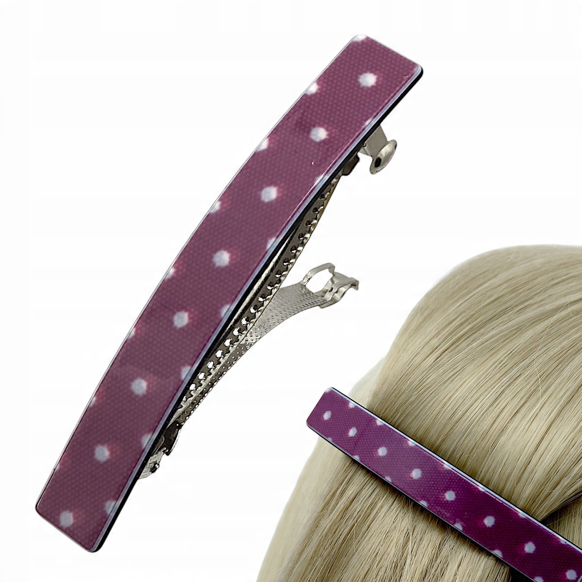 Zapinka do włosów Automatyczna Kolorowa spinka Klamra Groszki