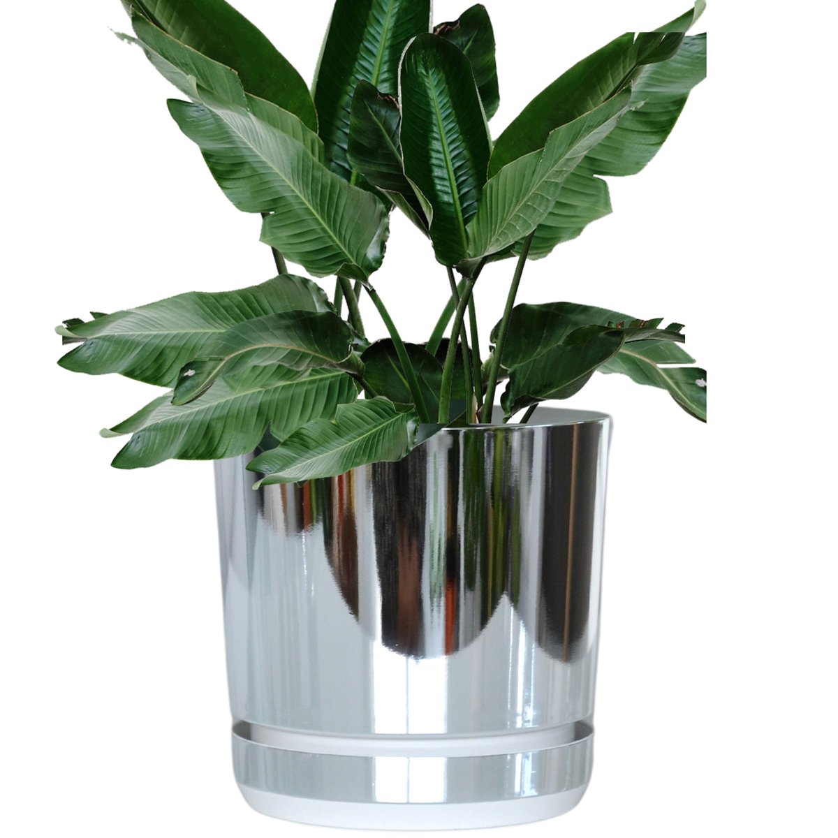 32 cm wzór KRAINA LODU * Doniczka z podstawką duża szeroka donica * glamour * elegancka * efekt lustra * wysoki połysk * z drenażem * nowoczesna * m..