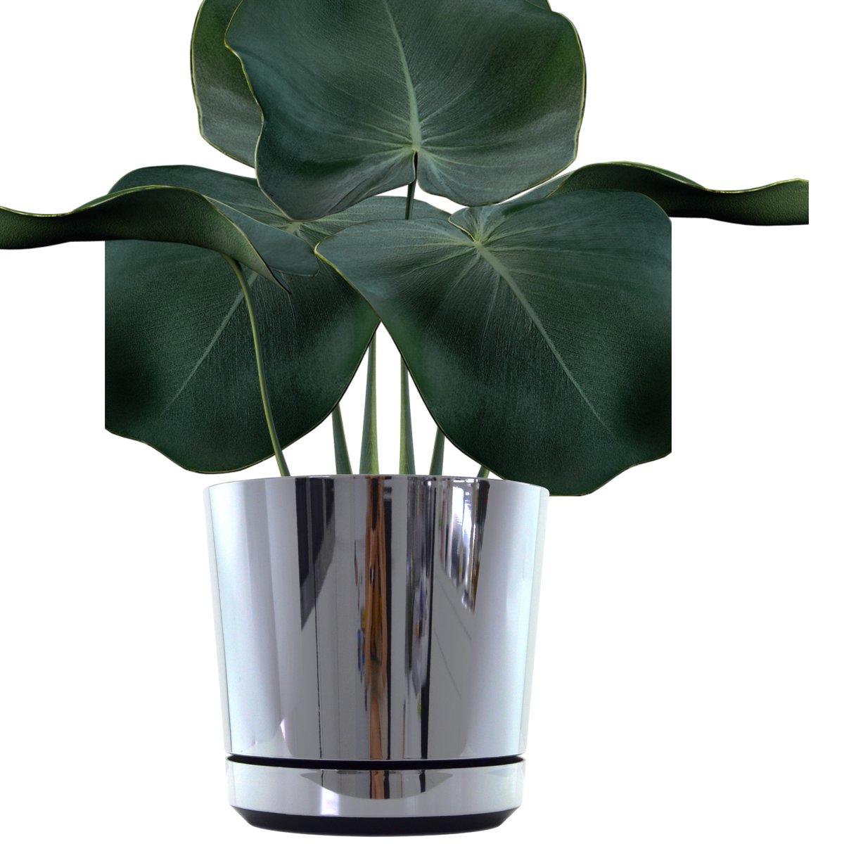 32 cm wzór LUSTRZANY * Doniczka z podstawką * glamour * elegancka * efekt lustra * wysoki połysk * z drenażem * nowoczesna * duża szeroka donica