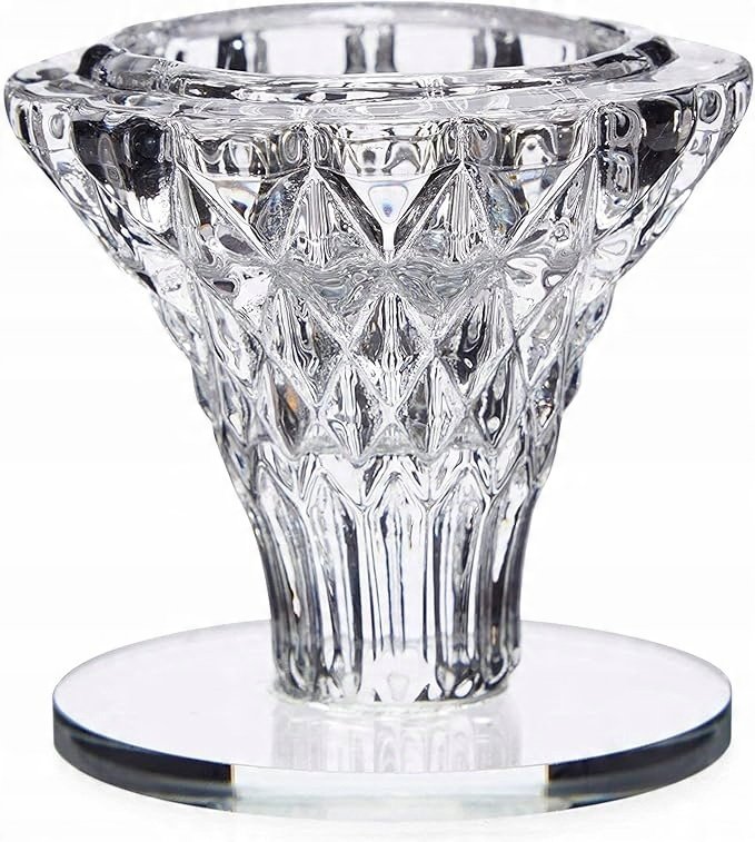 Szklany Świecznik Eleganckie Kryształowe Szkło Duży komplet 12 Sztuk