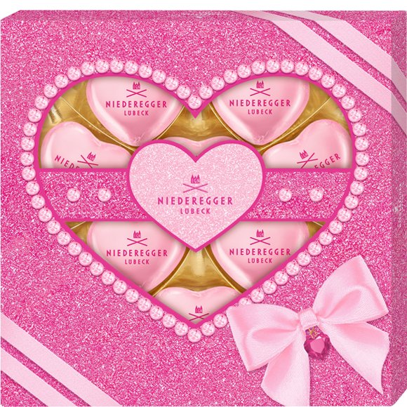 NIEDEREGGER 'Glam' praliny serca Marc de Champagne 125g