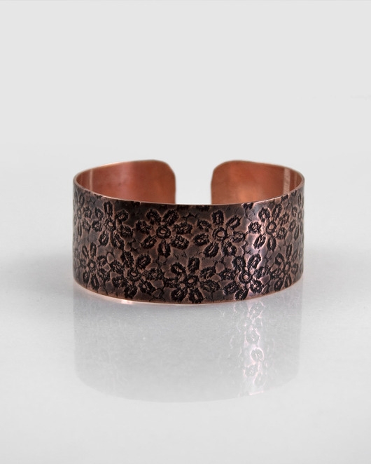 Kwiaty - miedziana bransoletka