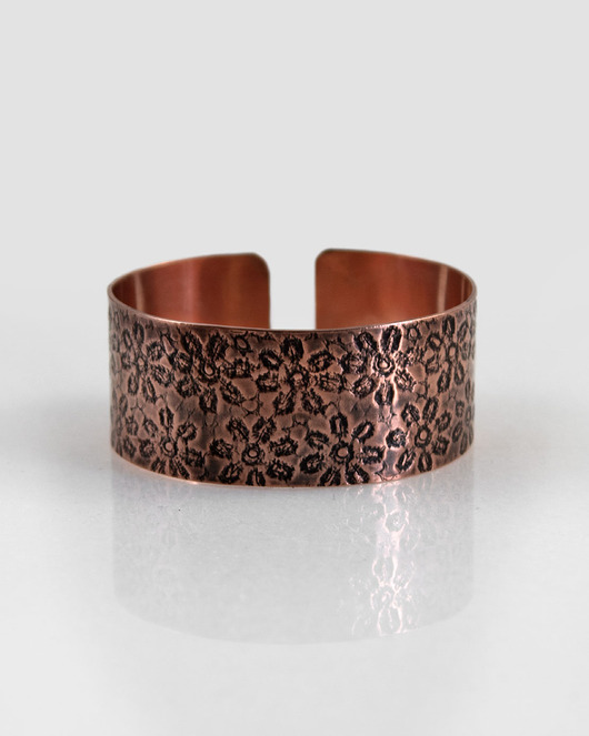 Kwiaty - miedziana bransoletka