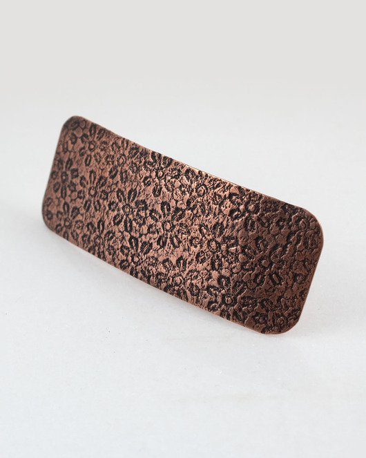 Kwiaty - miedziana klamra do włosów