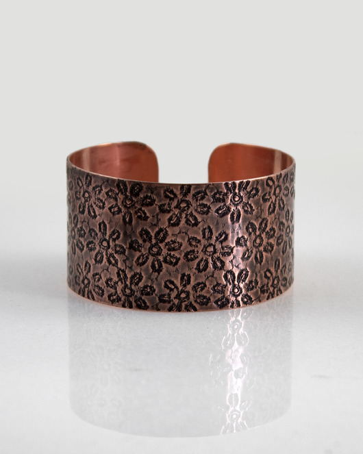 Kwiaty - miedziana bransoletka