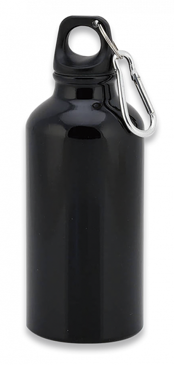 Butelka Barbaric Sports z karabińczykiem Aluminium 400 ml Black Glossy (40069)