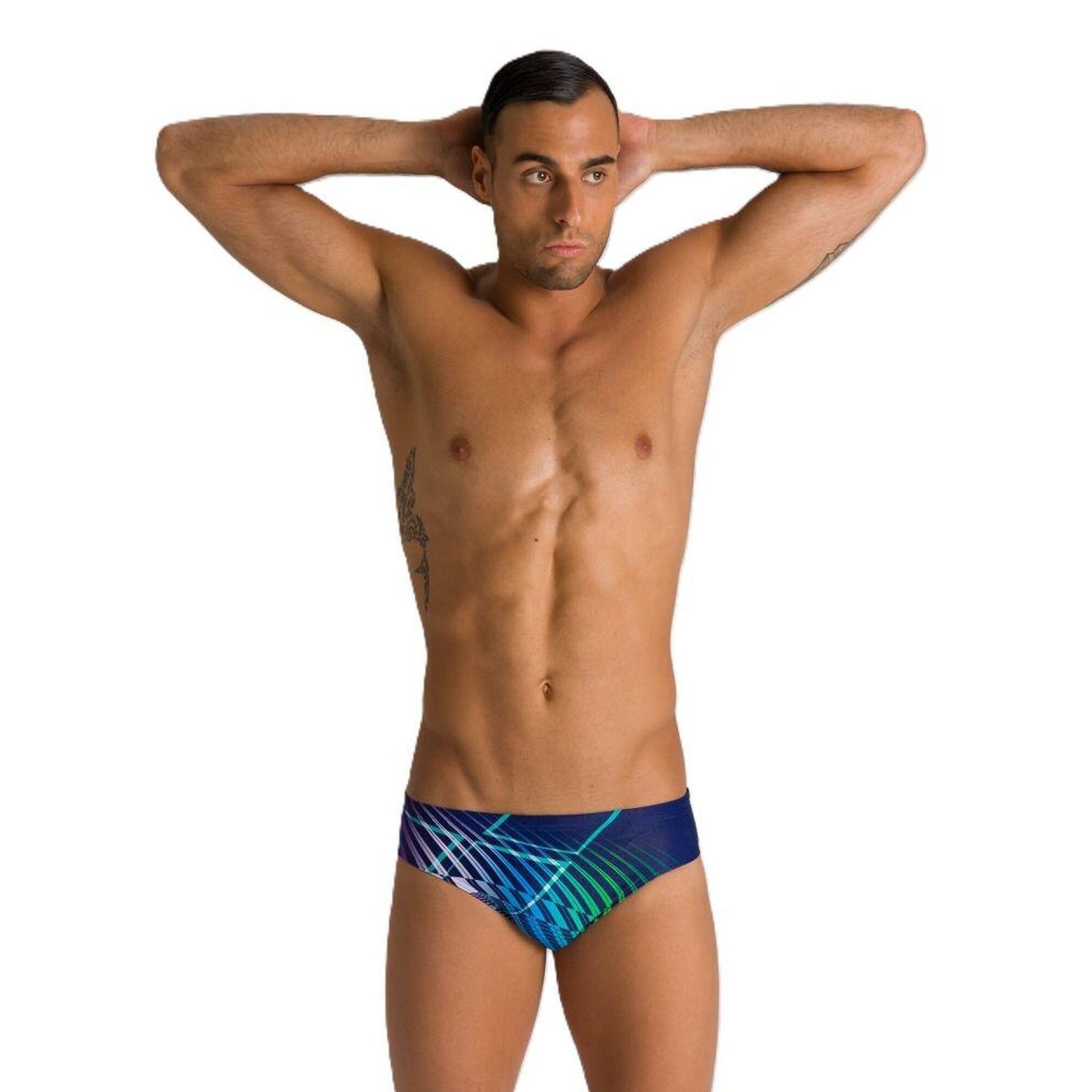 Kąpielówki slipy męskie na basen Arena Optical Waves Brief