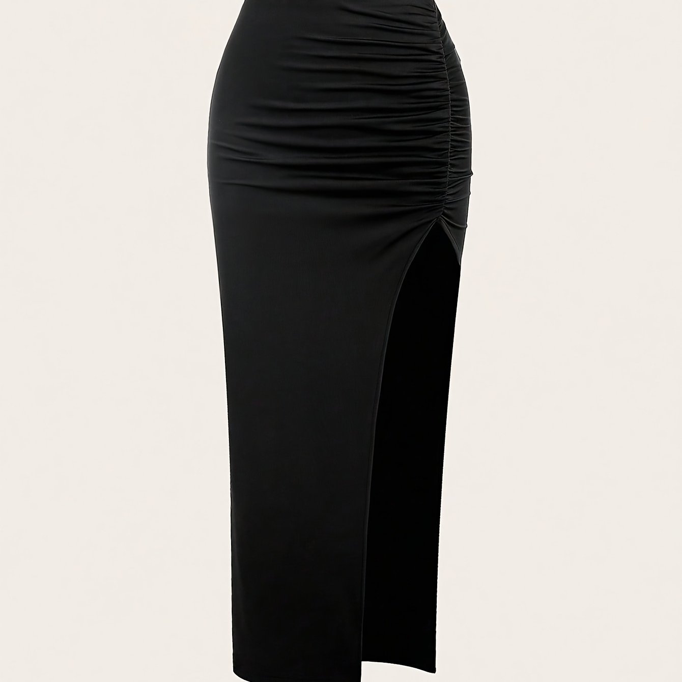 TEMU Spódnica Ołówkowa Bodycon dla Kobiet - Elegancka, Wysoka z Rozcięciem Bocznym, Jednokolorowa i Pralna w Pralce na Każdą Porę Roku, Masażerka o