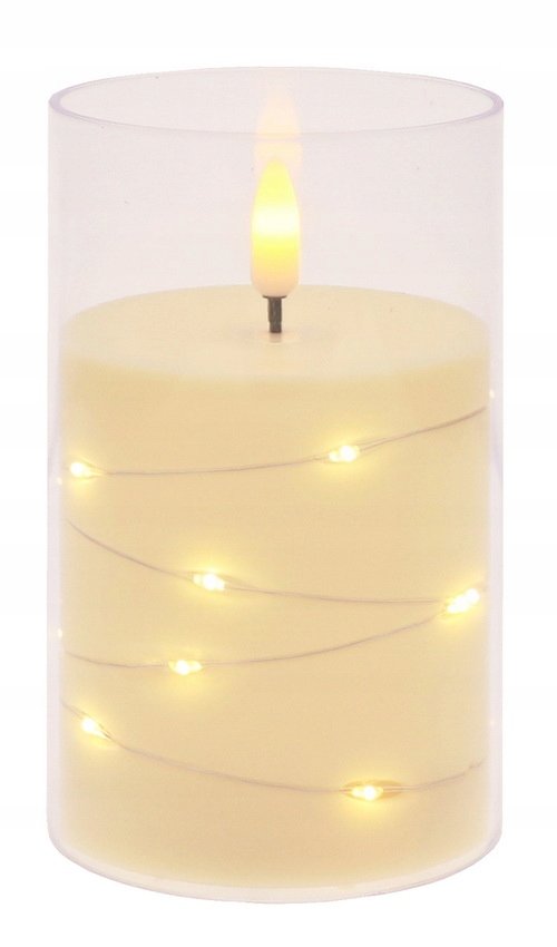 ŚWIECA LED Na Baterie 12,5cm Wkład Do ZNICZA Efekt PŁOMIENIA Świeczka 4457