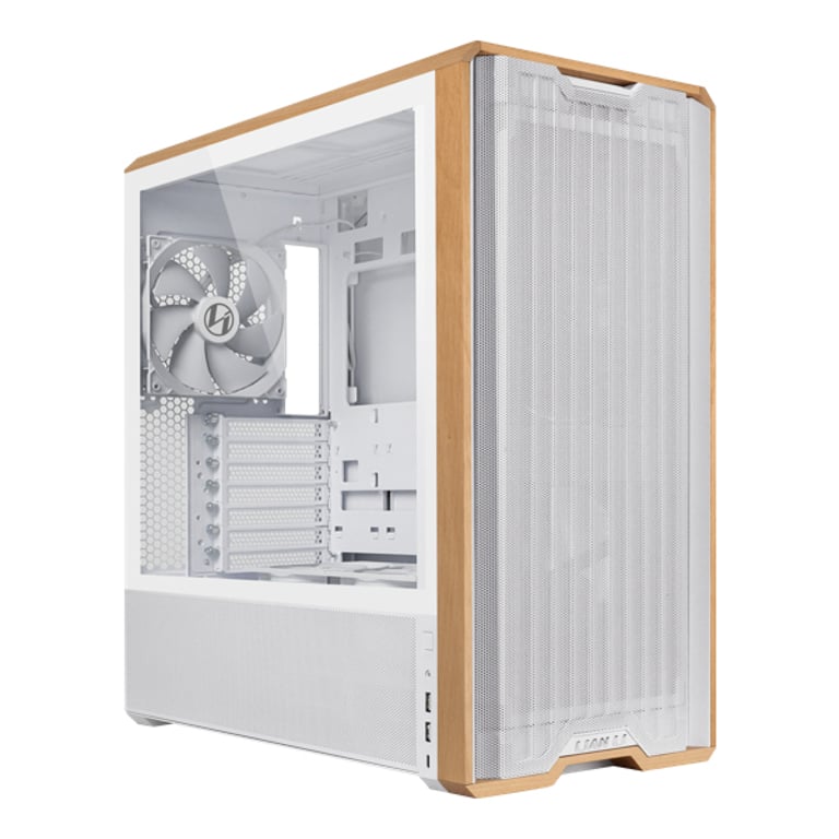 Lian Li Lancool LAN217W zabezpieczenia & uchwyty komputerów Midi Tower Biały, Drewno LAN217W