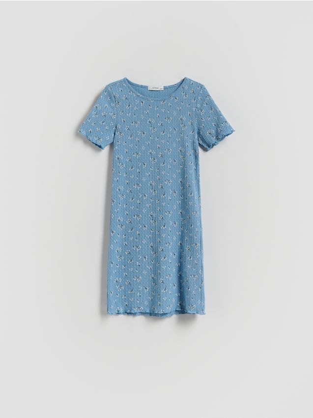 Reserved - Sukienka w kwiaty - jasnoniebieski