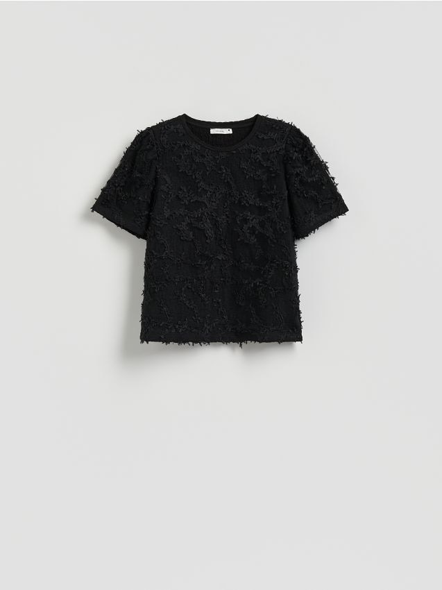 Reserved - Bluzka z aplikacjami - czarny