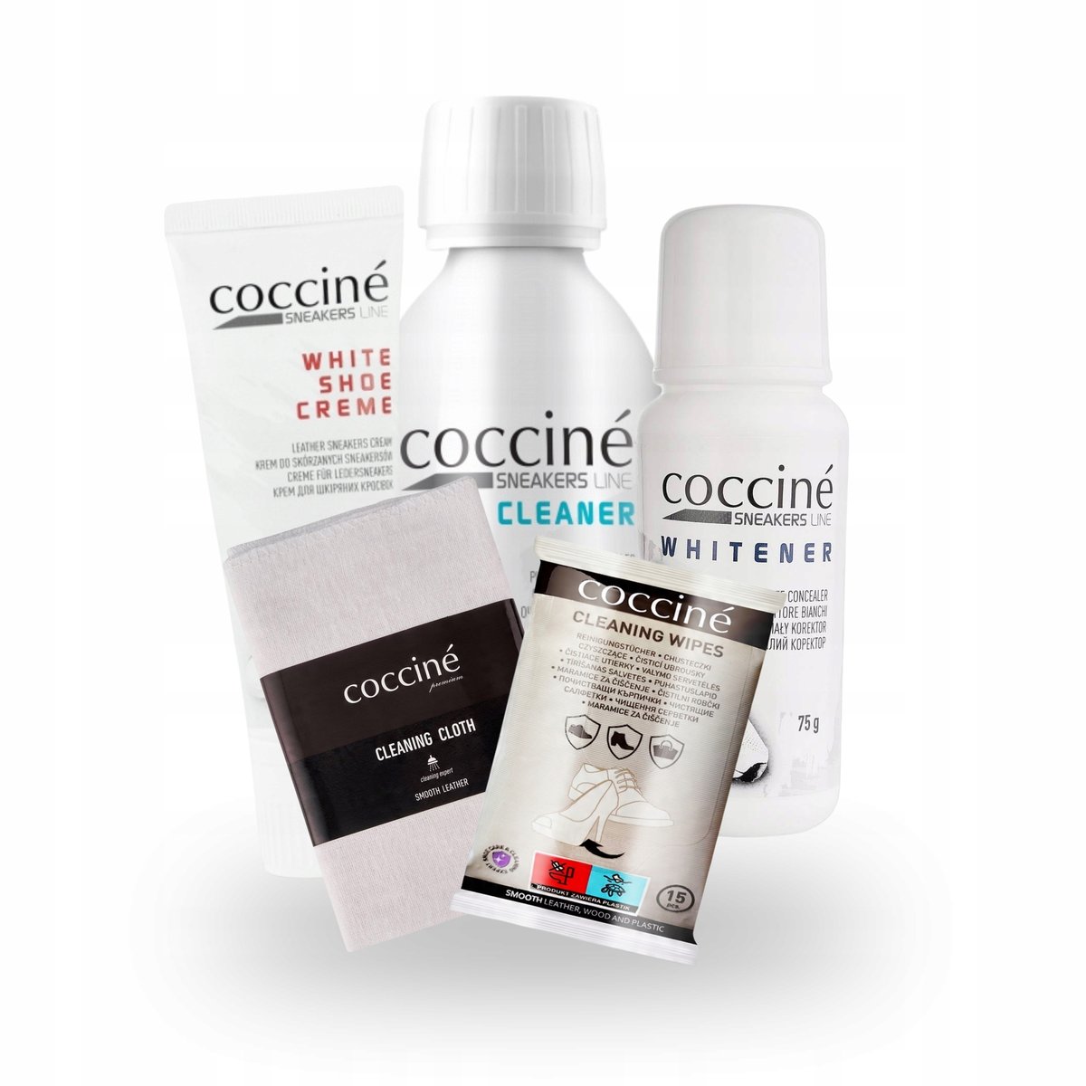 Pielęgnacja i Renowacja Białych Sneakersów Skóry Zestaw Coccine 5w1