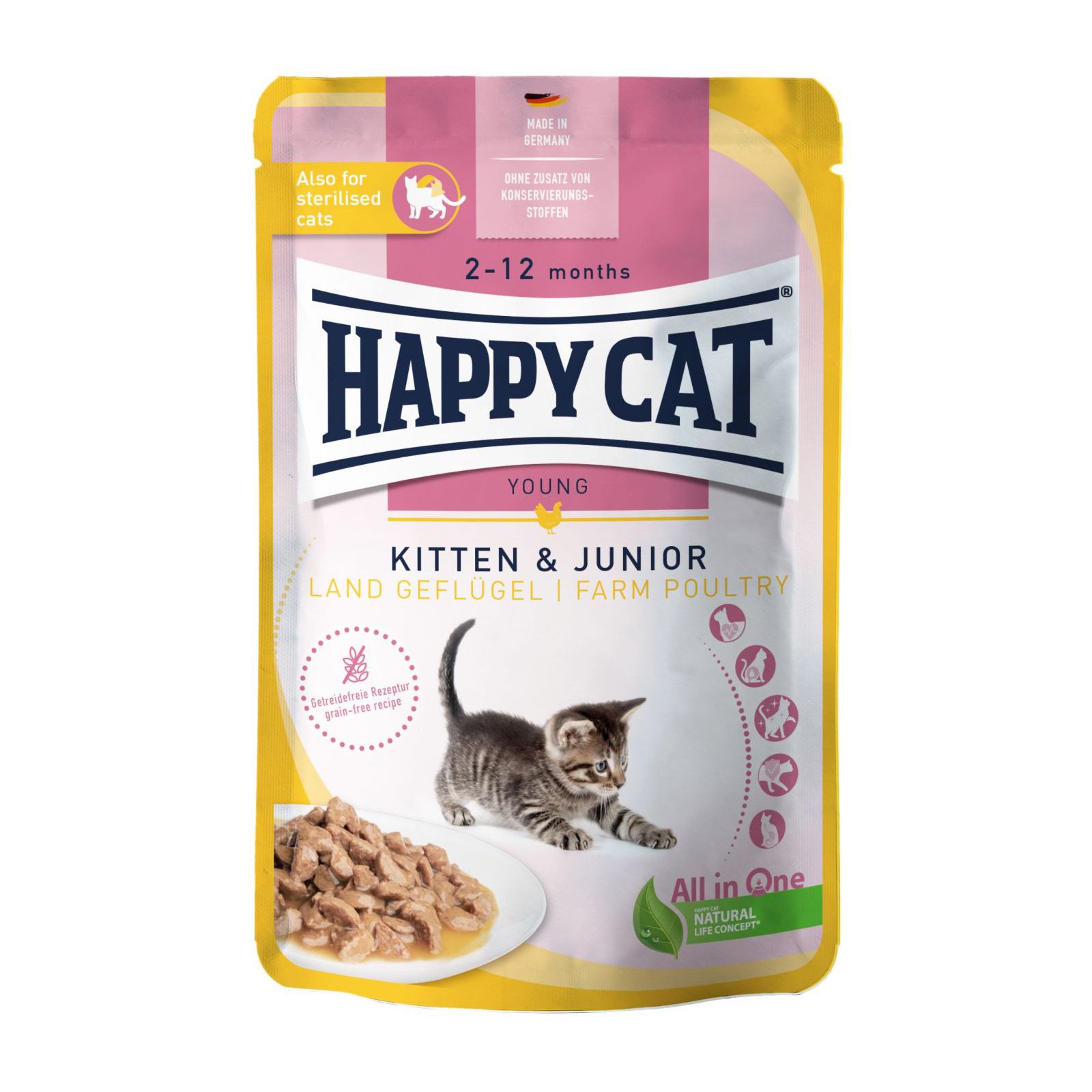 Young Meat in Sauce Kitten Junior Land Geflugel, karma mokra, dla kociąt, drób, saszetka - karma dla zwierząt
