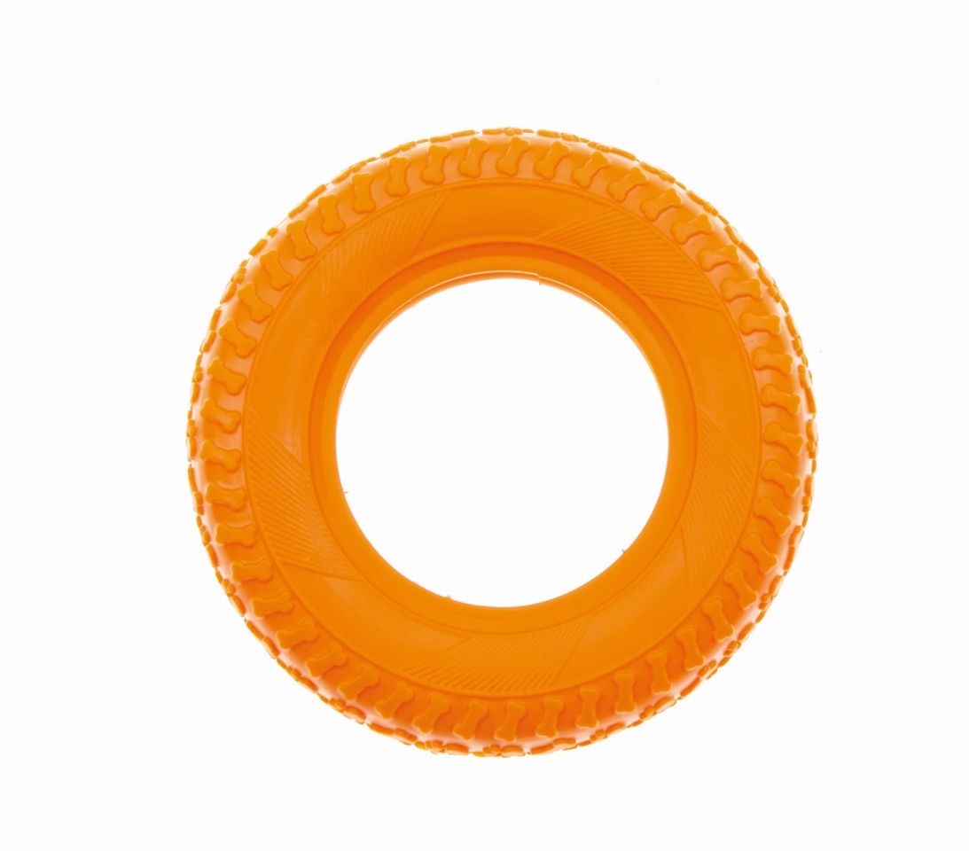 Opona, gryzak dla psa, TPR, pomarańczowa, 10 x 10 x 3 cm
