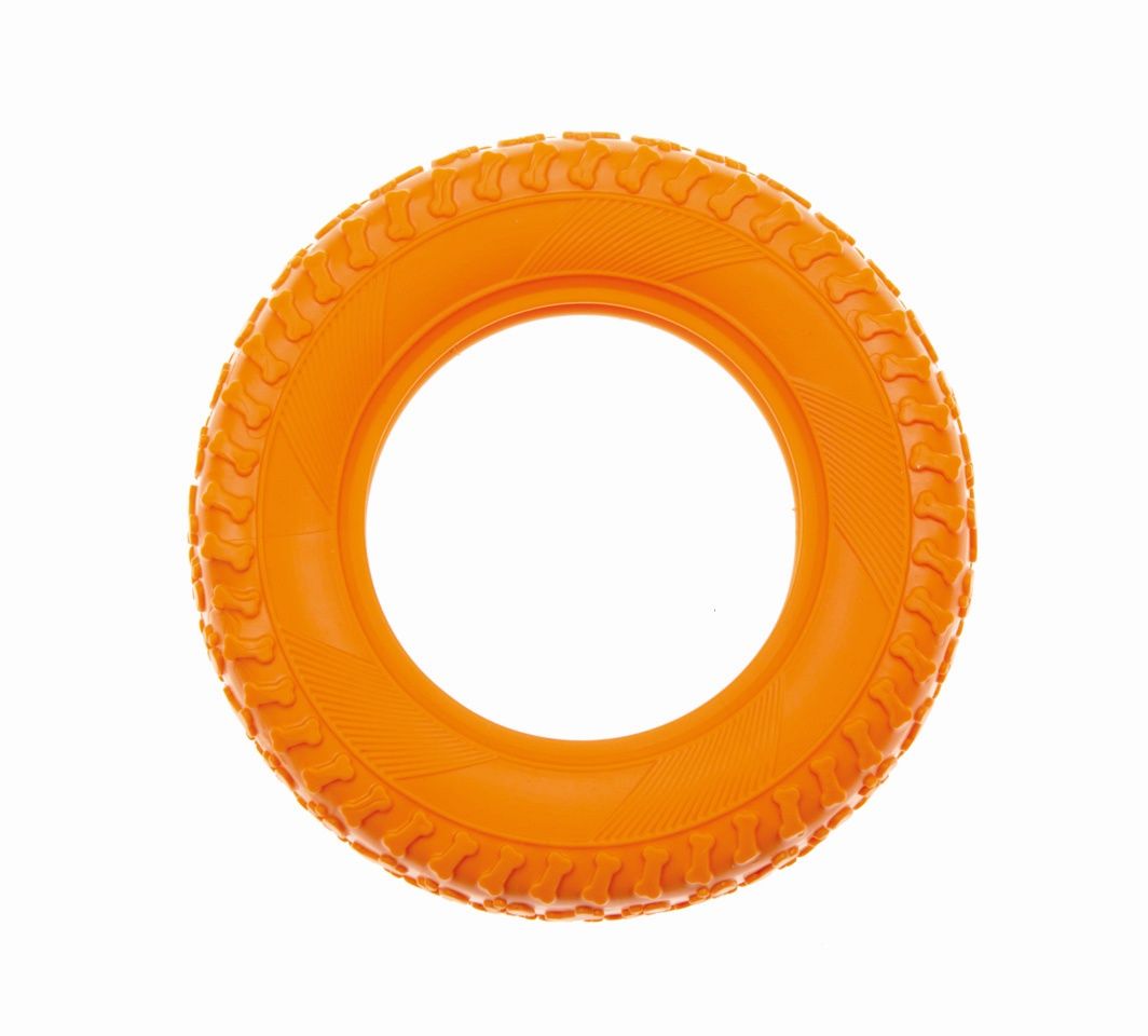 Opona, gryzak dla psa, TPR, pomarańczowa, 15 x 15 x 4 cm