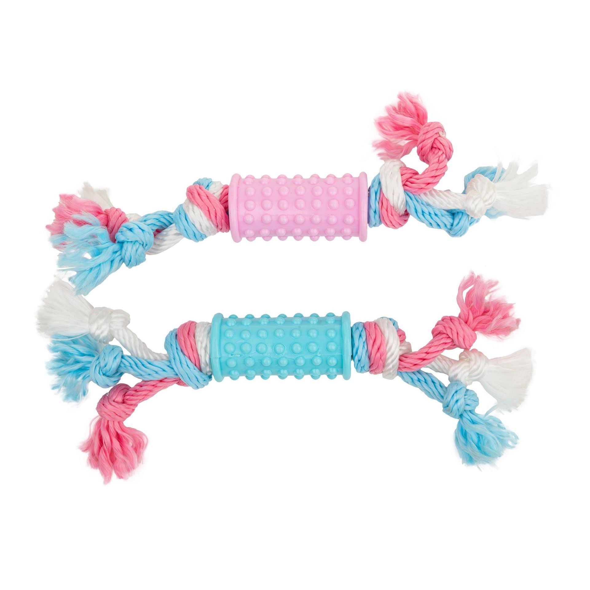 Zabawka, dla psa, roller, 6, 5 cm, z liną bawełnianą