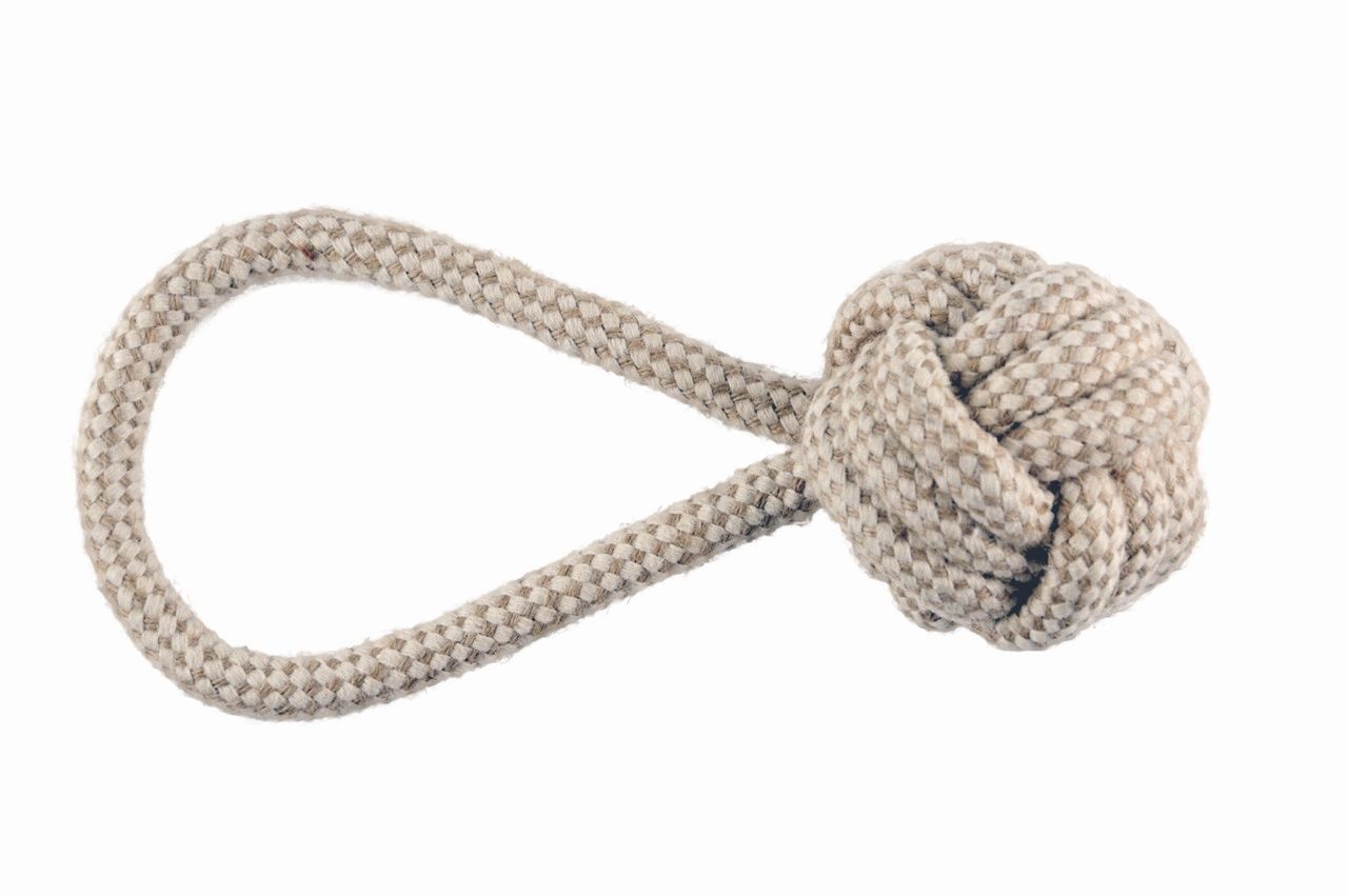 Piłka na lince, zabawka, dla psa, sznur, 19 cm