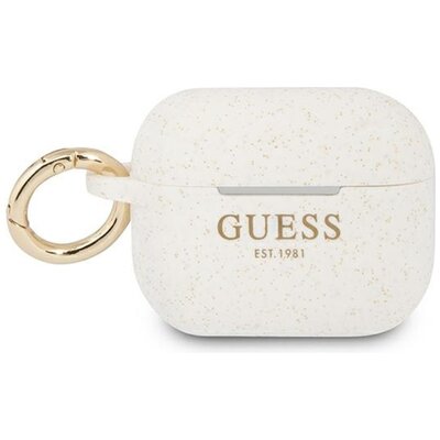 GUESS Silicone Glitter do Apple AirPods Pro Biały