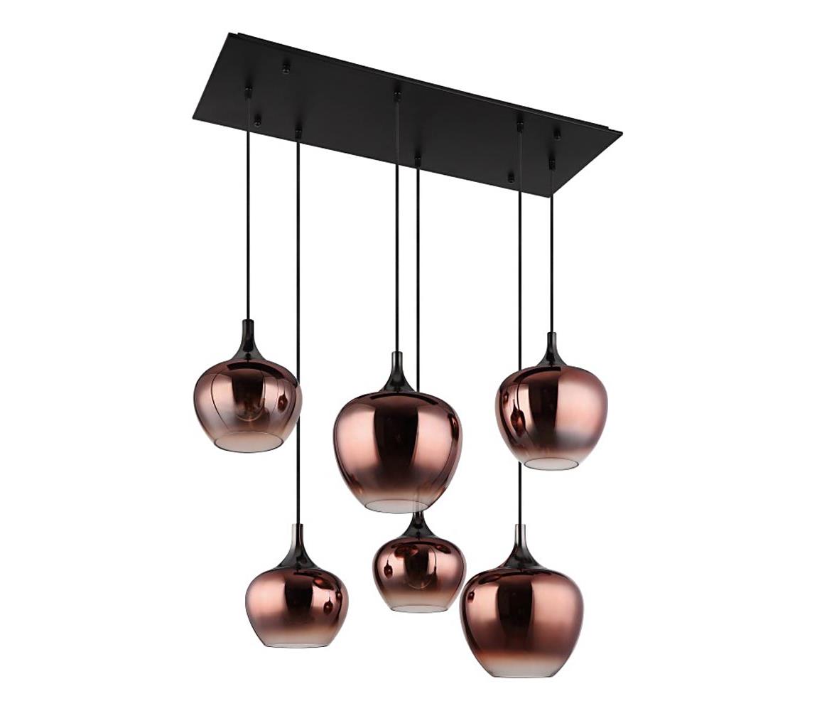 Globo 15548-6HG - Żyrandol na lince MAXY 6xE27/40W/230V brązowy/dymny